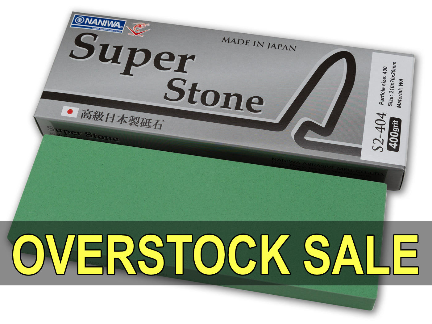 OVERSTOCK SALE: Naniwa Super-Stone Japanese Whetstone Sharpening Stone, 400 grit